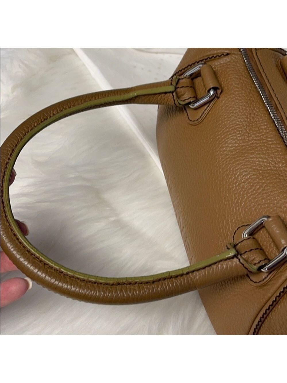 AUTHENTIC CHANEL LAX TASSEL BOWLER BAG TAWNY PEBBLED LEATHER SHOULDER BAG - Picture 11 of 16